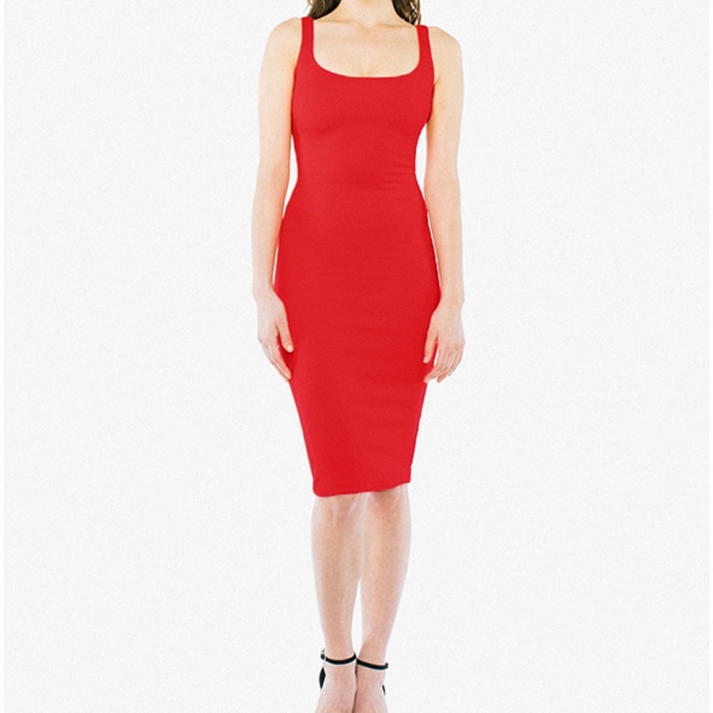American Apparel Ponte Tank Dress, True Red